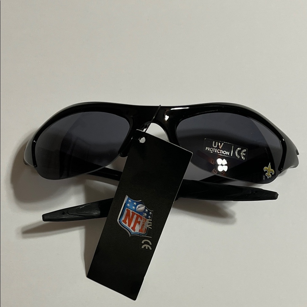 New Orleans Saints NFL Black Sunglasses with Fleur De Lis Logo